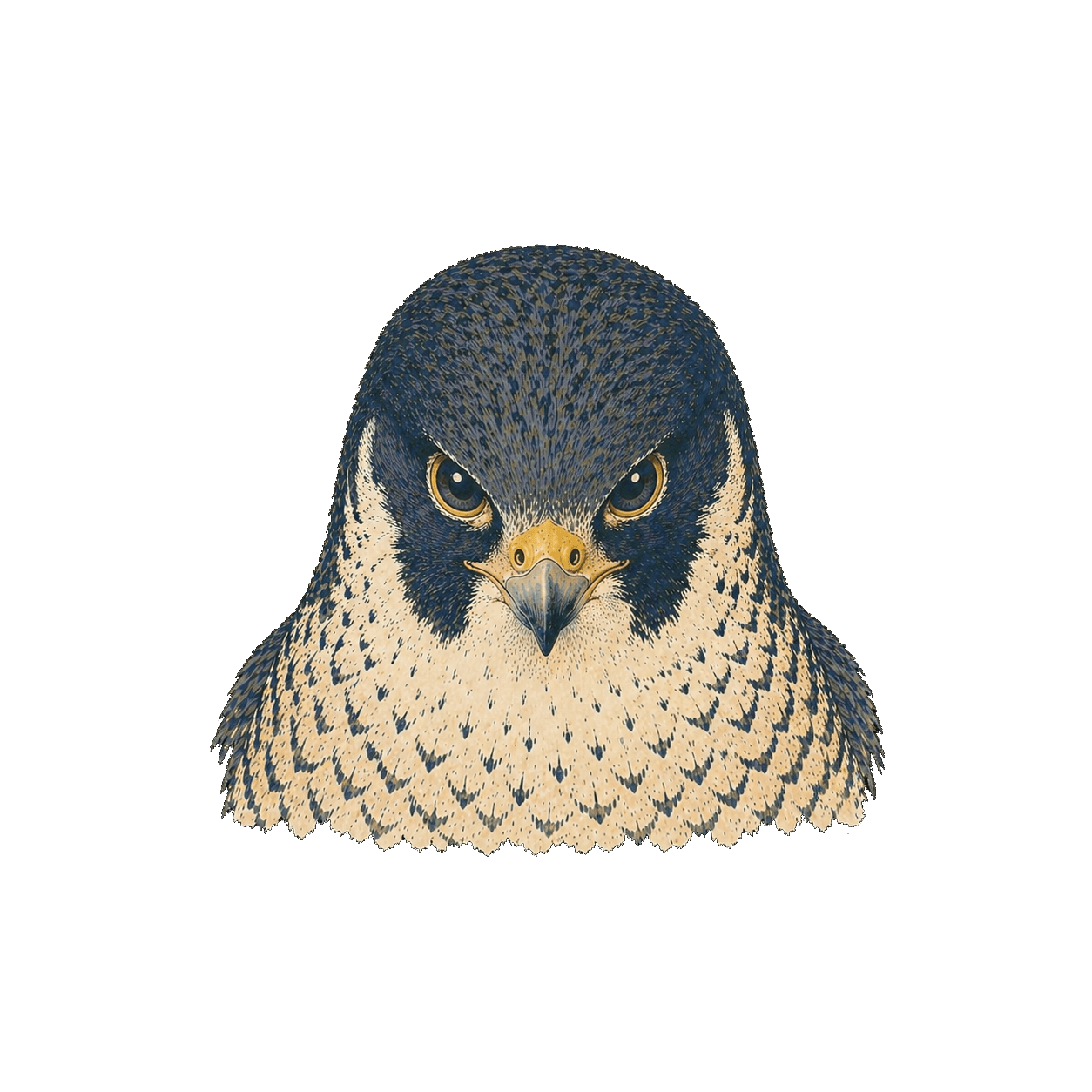 Peregrine falcon, eyes locked